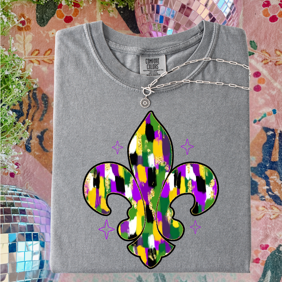 Paint Stroke Fleur De Lis Graphic Tee