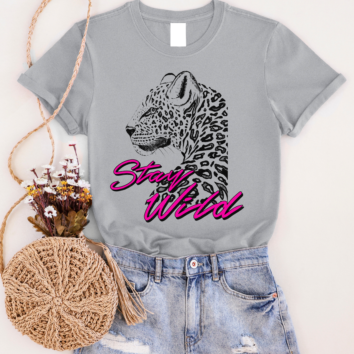 Pink Stay Wild Graphic Tee