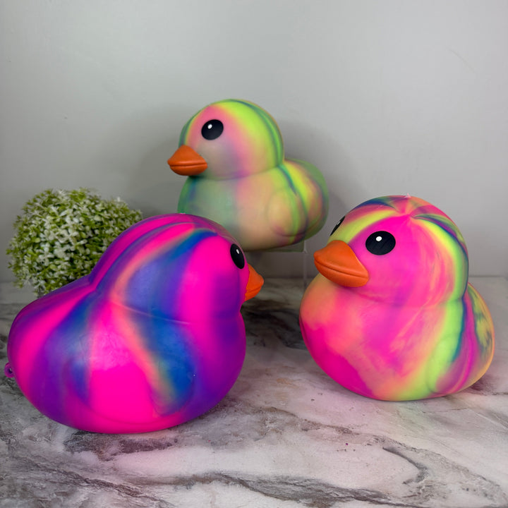 Squishy Toy - Rubber Duck, Jumbo Tie Dye - PREORDER