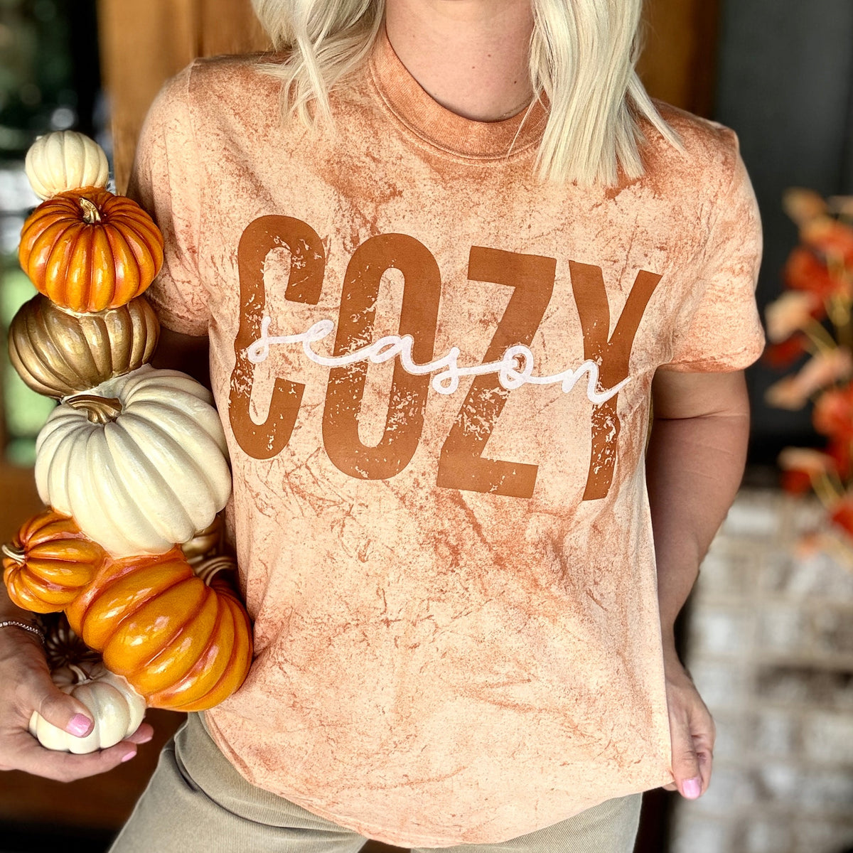 Distressed Cozy Season Graphic Tee