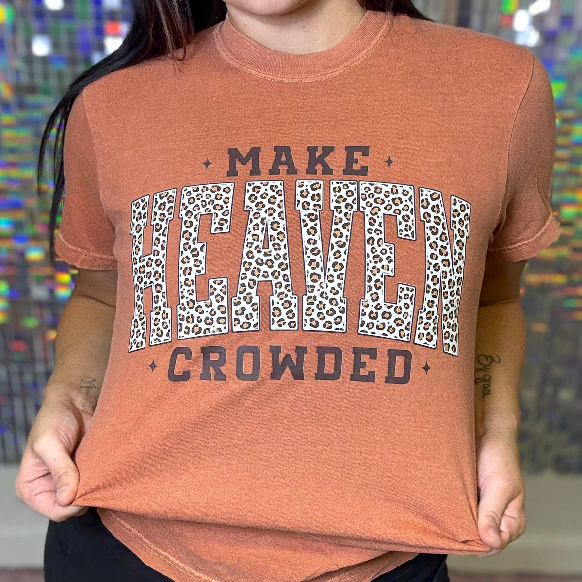 Make Heaven Crowded Leopard Graphic Tee
