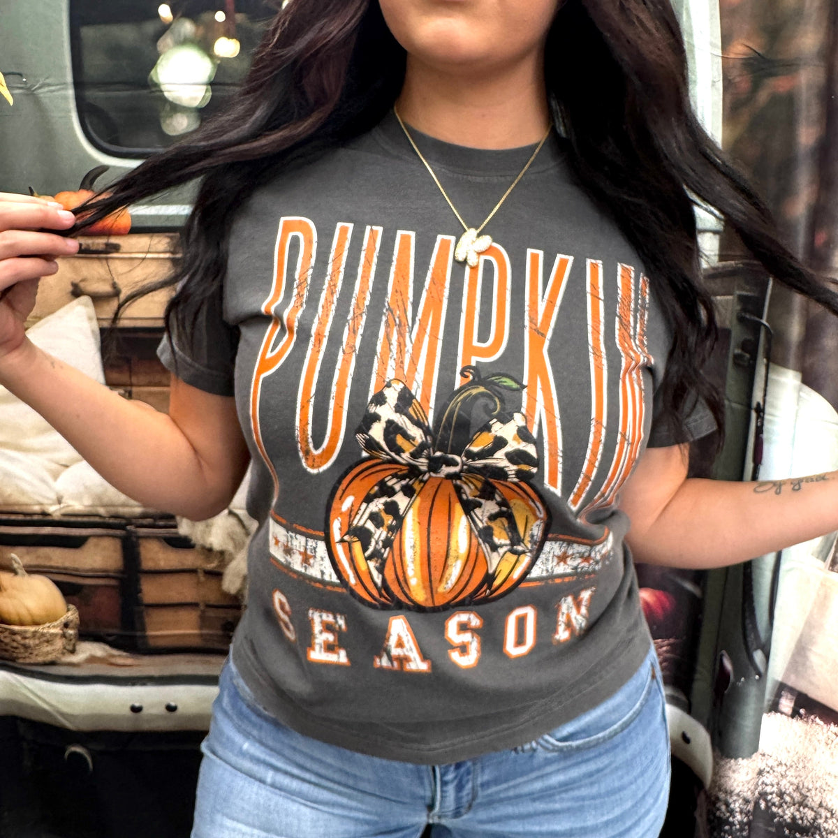 Distressed Pumpkin Season Graphic Tee