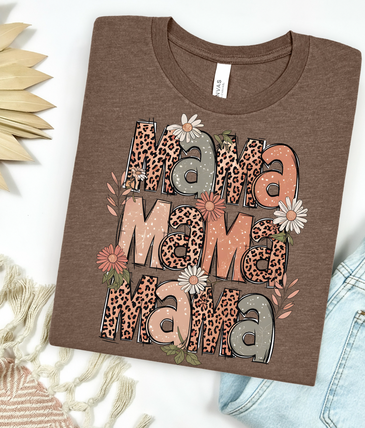 Leopard Floral Mama Graphic Tee