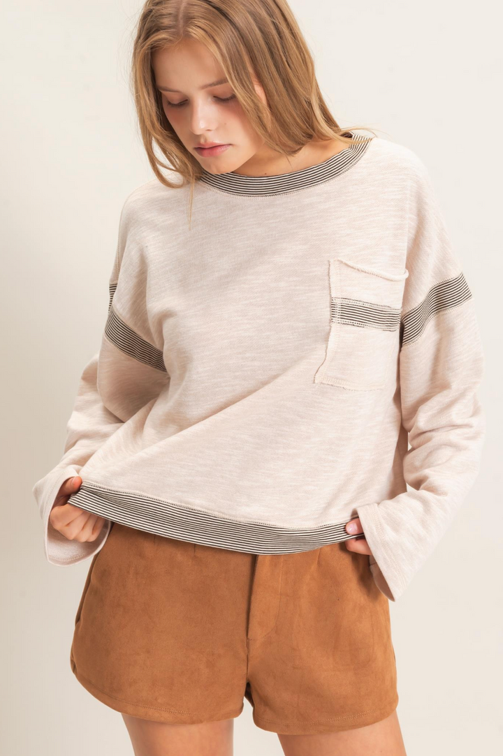Oat Milk Latte Contrast Top