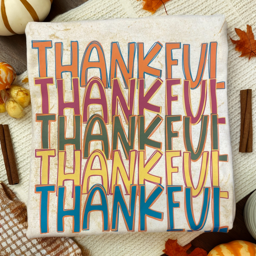 Colorful Thankful Thankful Graphic Tee