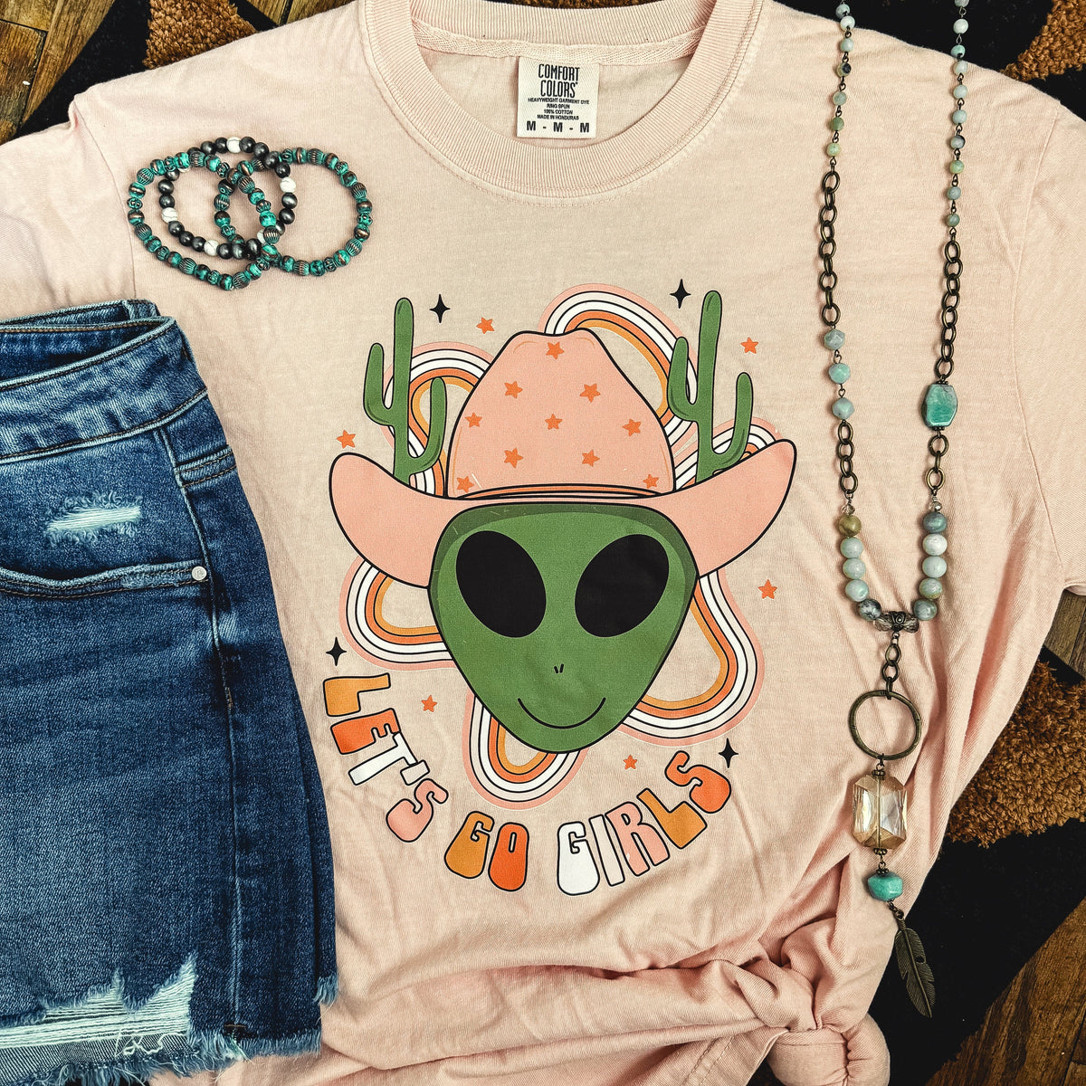 FestiviTees Women - Apparel - Shirts - T-Shirts Let’s Go Girls Alien Cowgirl Soft Graphic Tee