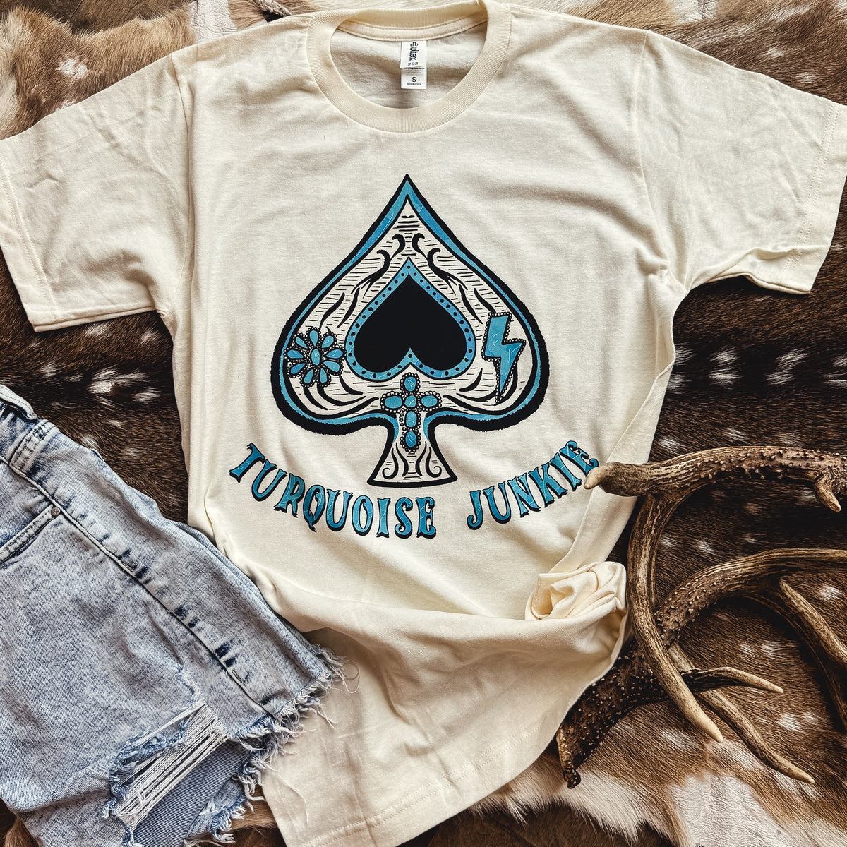 Turquoise Junkie Spade Graphic Tee