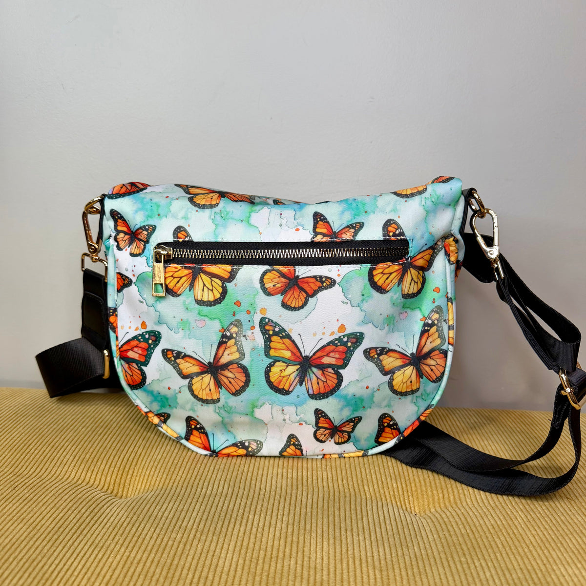 The Roni Nylon Crossbody - Butterfly Orange Teal