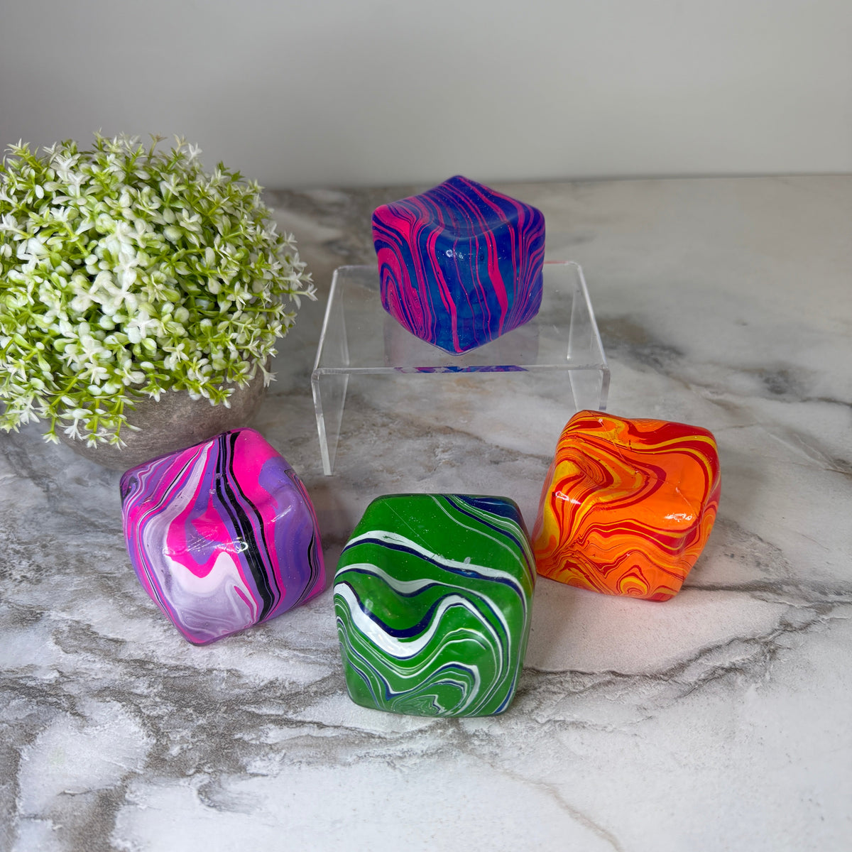 Squishy Toy - Marble Cube - PREORDER