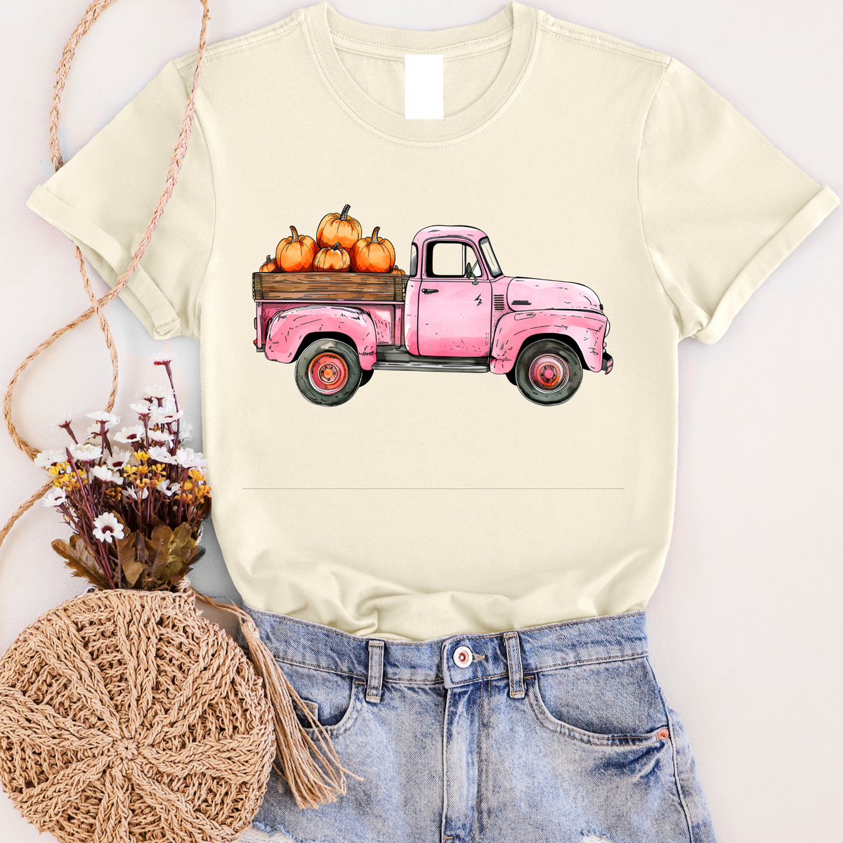 Pink Pumpkin Truck Graphic Tee