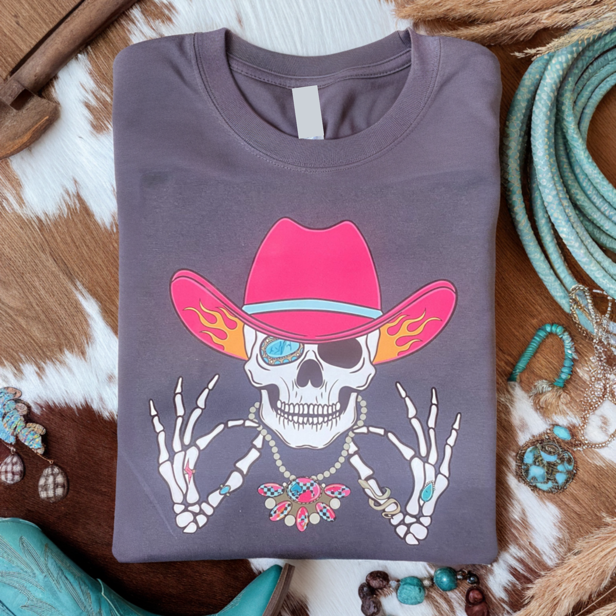 Boujee Skeleton Cowboy Graphic Tee