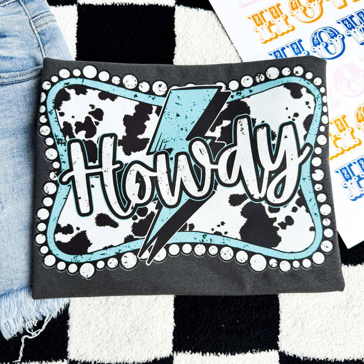 Howdy Cow Lightning Graphic Tee