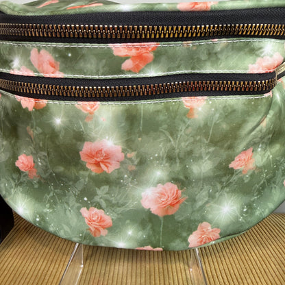 The Roni Nylon Crossbody - Sage Green Star Roses