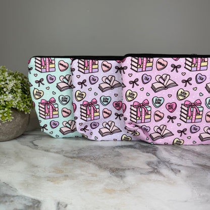 Pouch - Book Heart Romance TBR, Purple Lavender