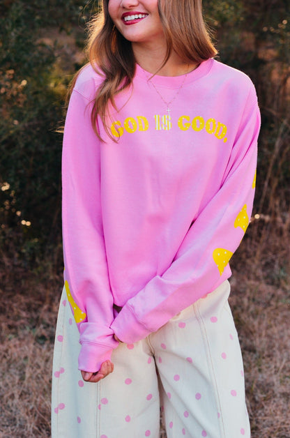 God Is Good Pink Sweatshirt