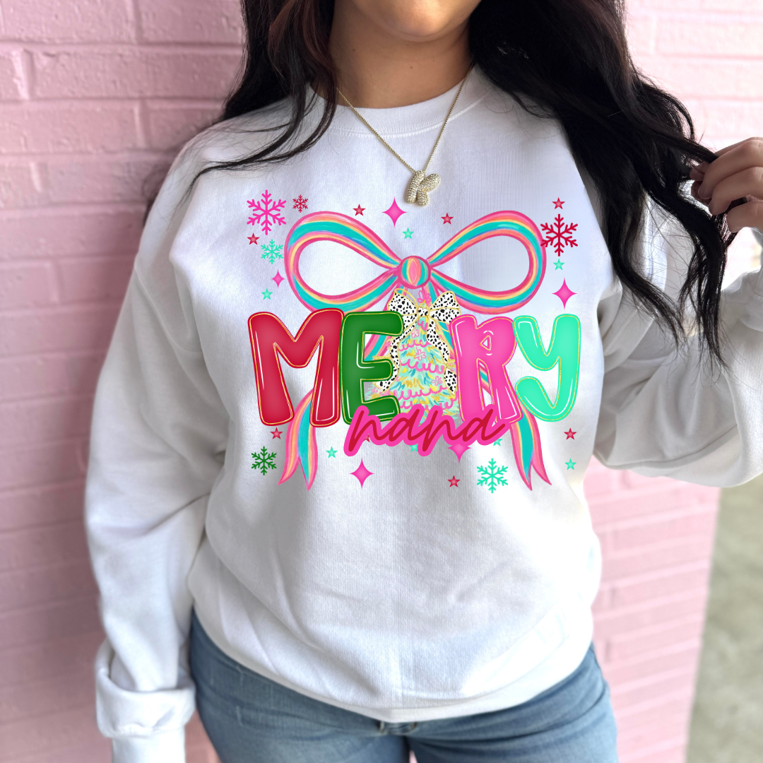 Merry Colorful (Custom Name) Graphic Crewneck