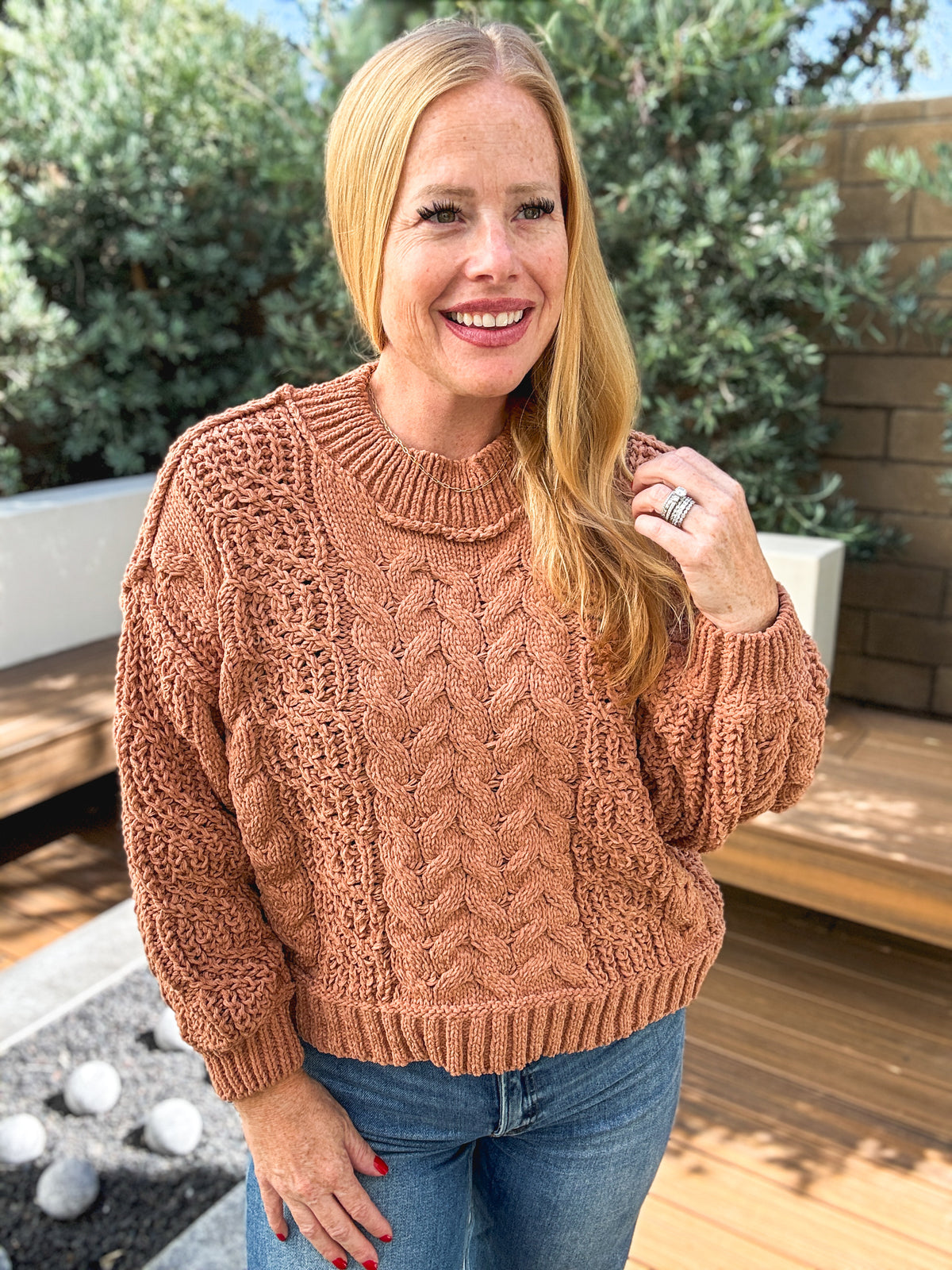 DOORBUSTER: Burnt Topaz Chenille Sweater by POL