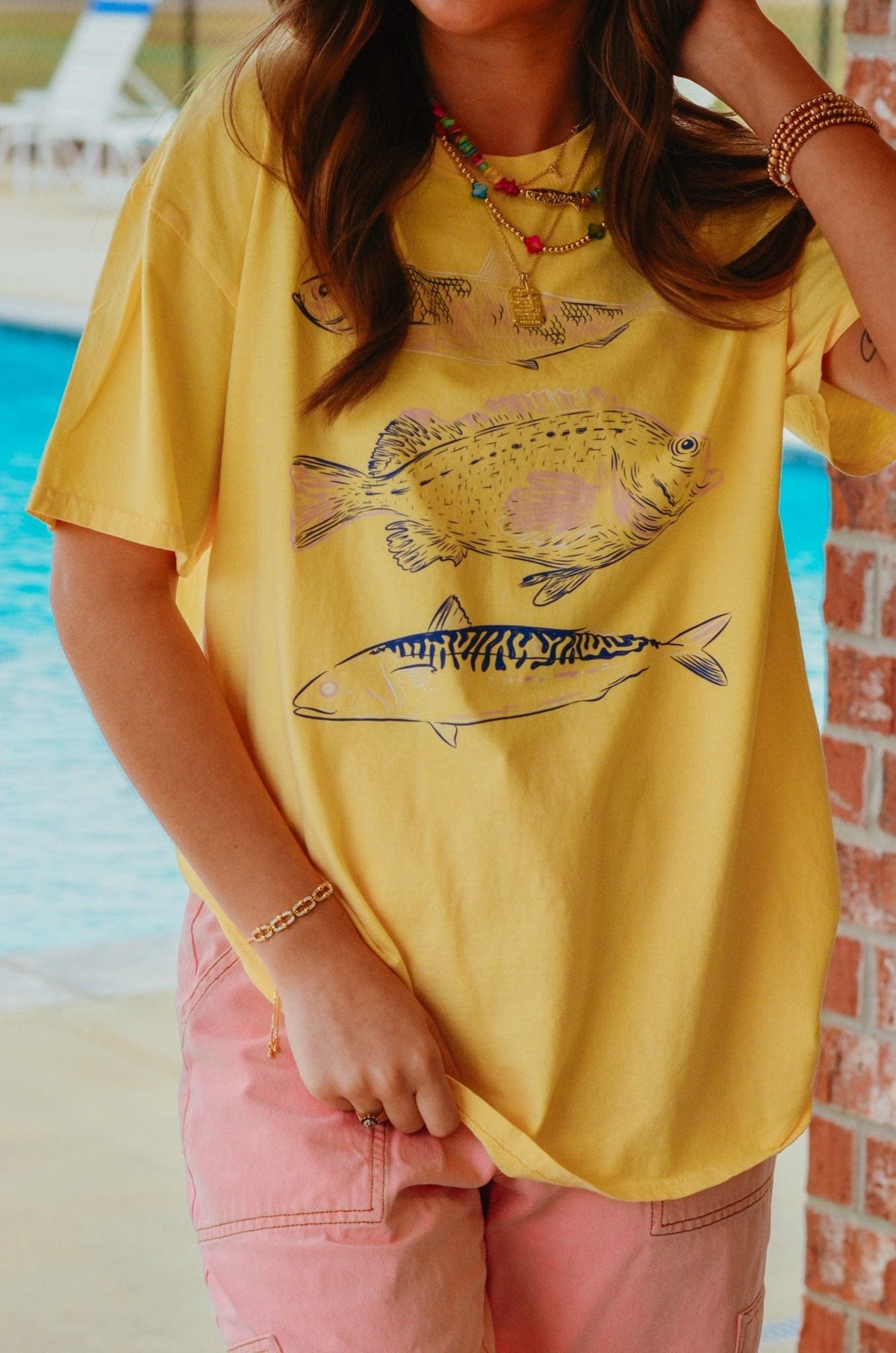 3 Fish Yellow Tee