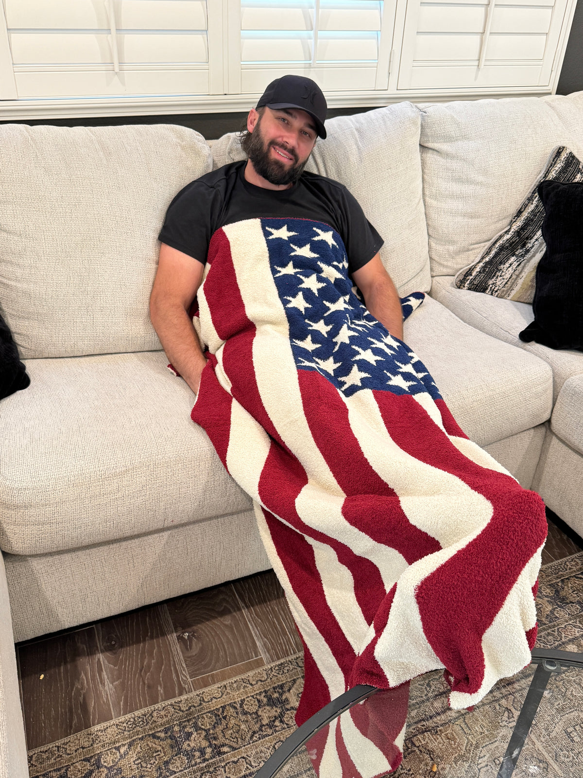 American Flag Comfy Luxe Blanket