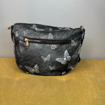 The Roni Nylon Crossbody - Grey Butterfly