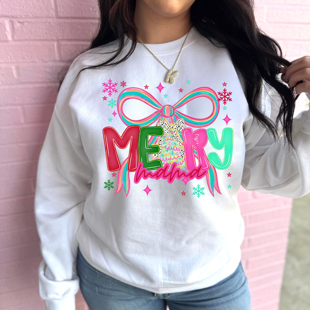 Merry Colorful (Custom Name) Graphic Crewneck