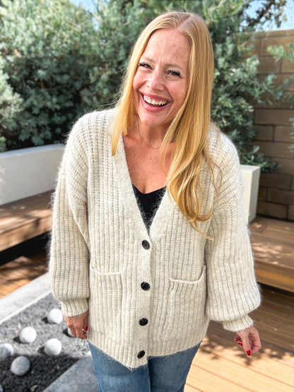 Oversized Ribbed Knit Cardigan