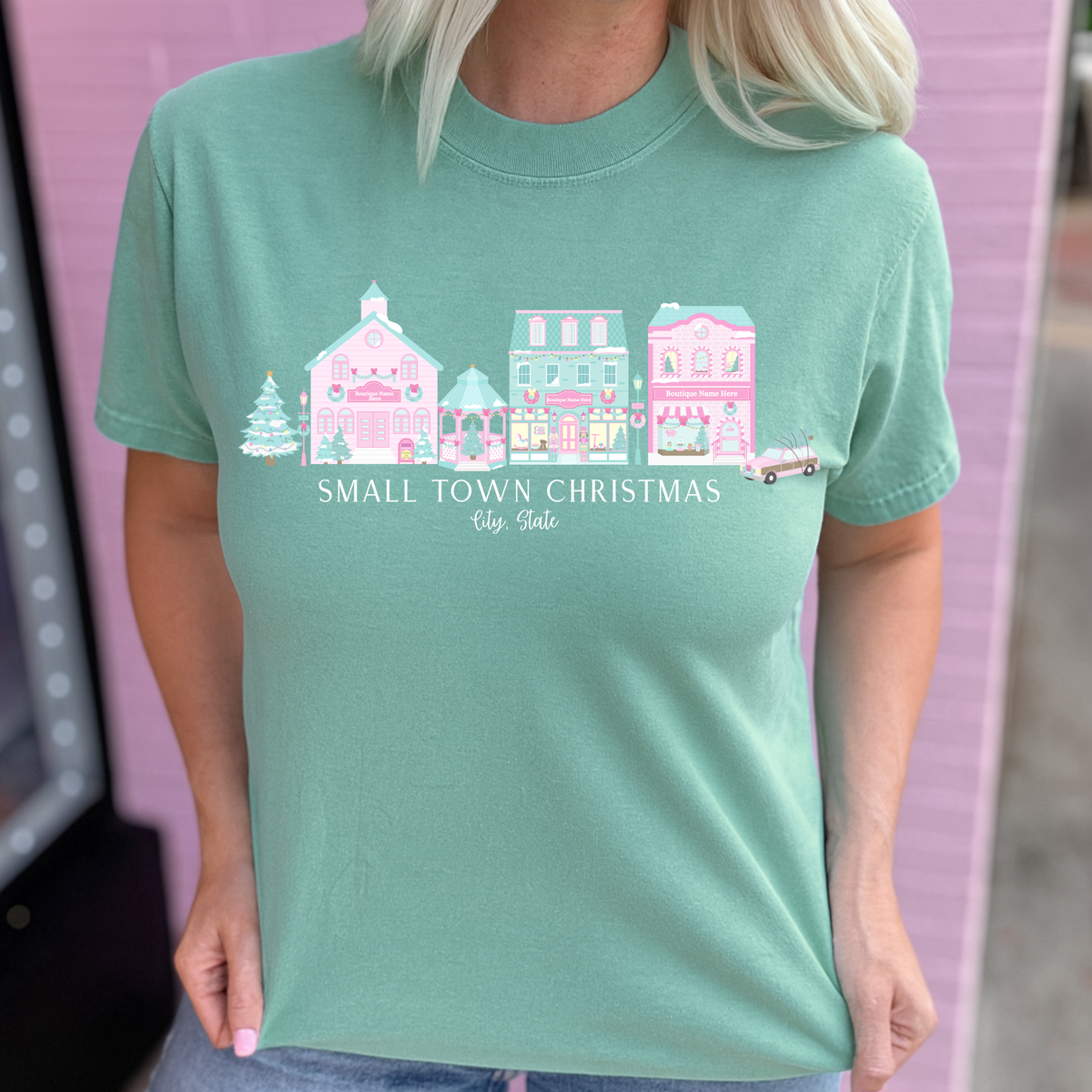 Small Town Christmas Custom Graphic Tee