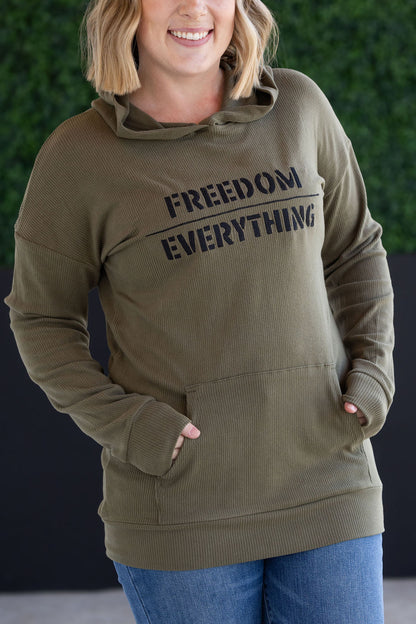 Corrine Embroidered Hoodie - Freedom Over Everything