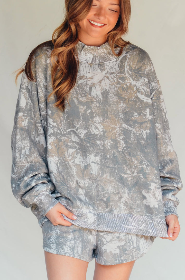 PREORDER ITEM!! (Estimated ship date 11/10) Vintage Camo Mock Neck Sweatshirt