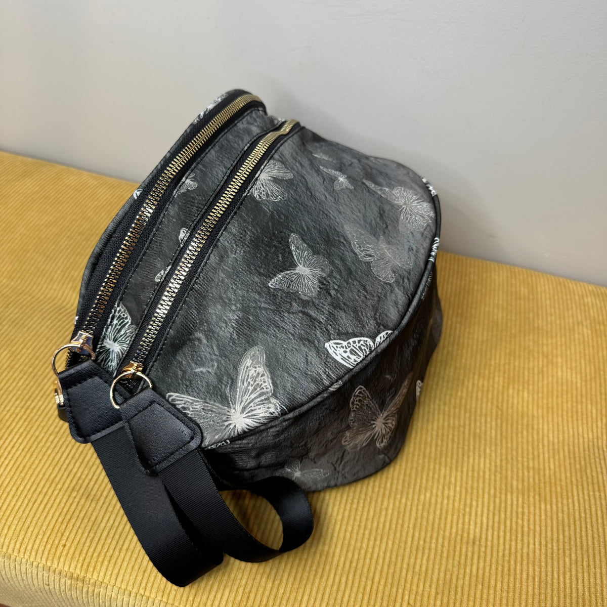 The Roni Nylon Crossbody - Grey Butterfly