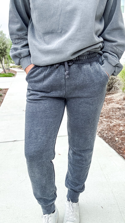 Lace Accent Vintage Wash Crewneck + FREE Mineral Jogger