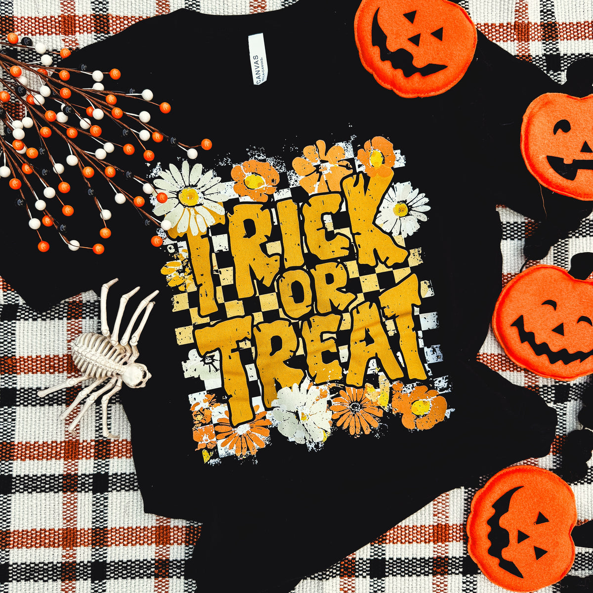 Trick Or Treat Checker Soft Graphic Tee