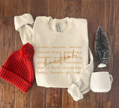 Hanukkah Words Crewneck