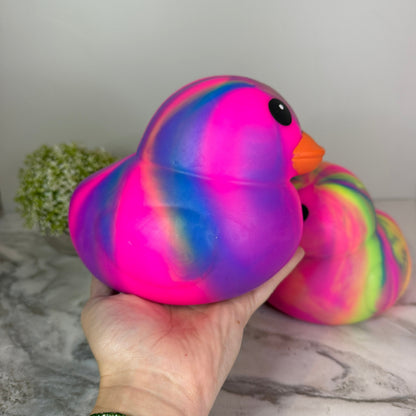 Squishy Toy - Rubber Duck, Jumbo Tie Dye - PREORDER