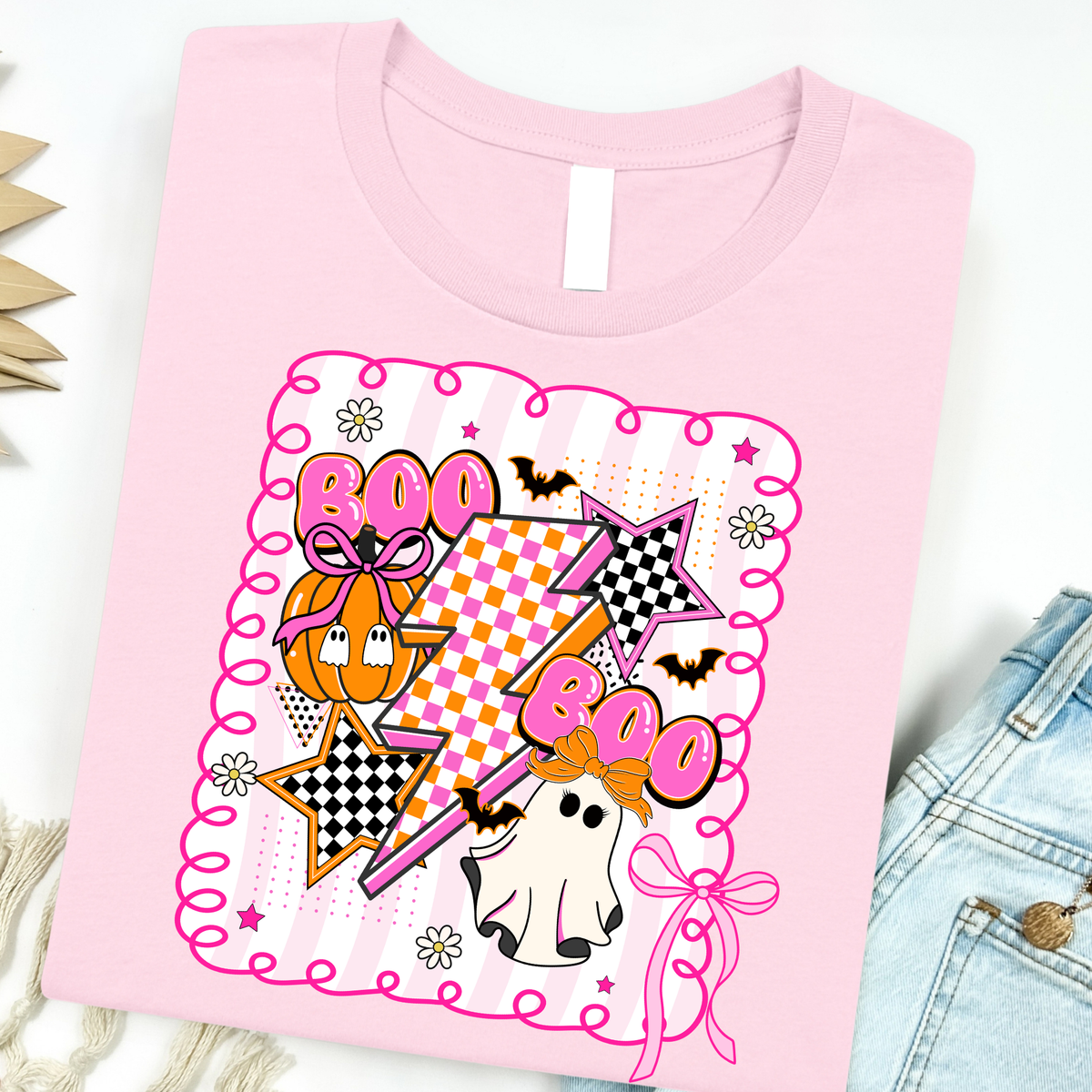 Pink Halloween Collage Graphic Tee