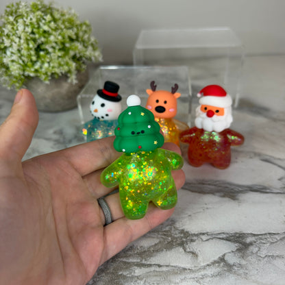 Squishy Toy - Christmas Glitter Characters - PREORDER