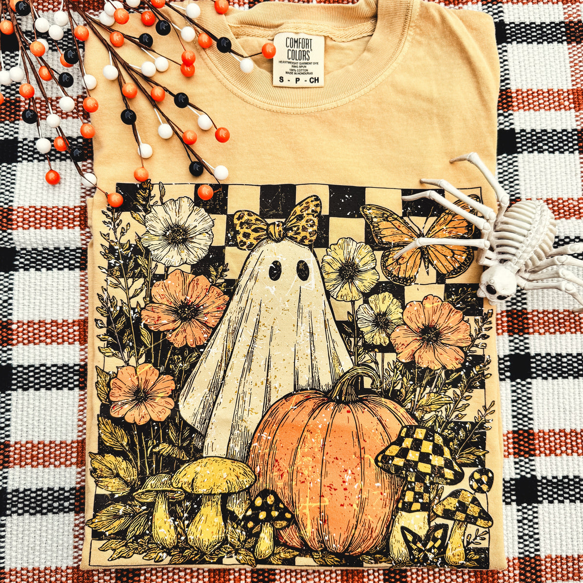 Checker Ghost Floral Soft Graphic Tee