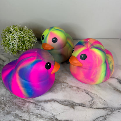Squishy Toy - Rubber Duck, Jumbo Tie Dye - PREORDER