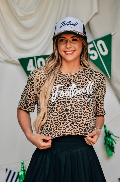 Football Season Bleached Leopard Tee