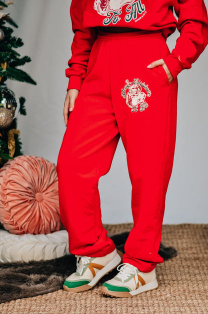 Vintage Santa Red Joggers