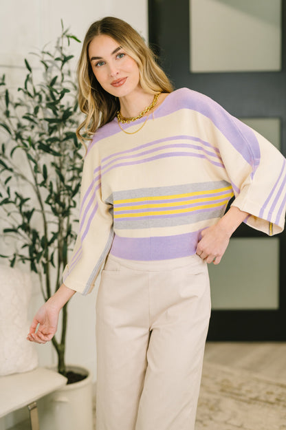 Barely Justified Striped Dolman Sleeve Top