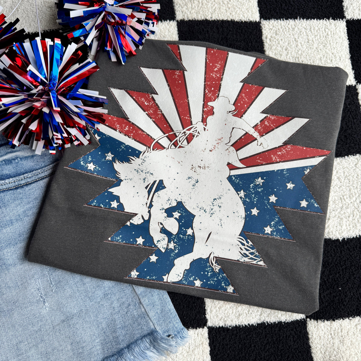 Patriotic Bronc Rider Graphic Tee