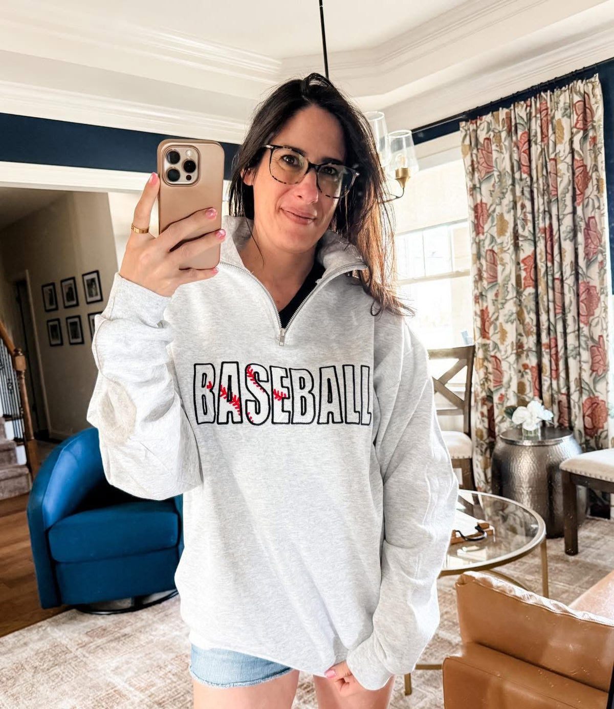 Embroidered Sports 1/2 Zip
