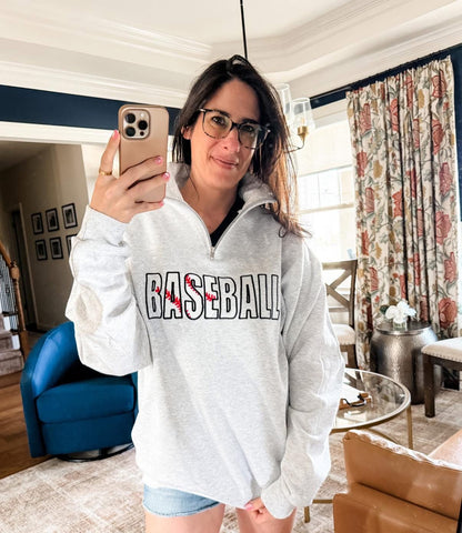Embroidered Sports 1/2 Zip