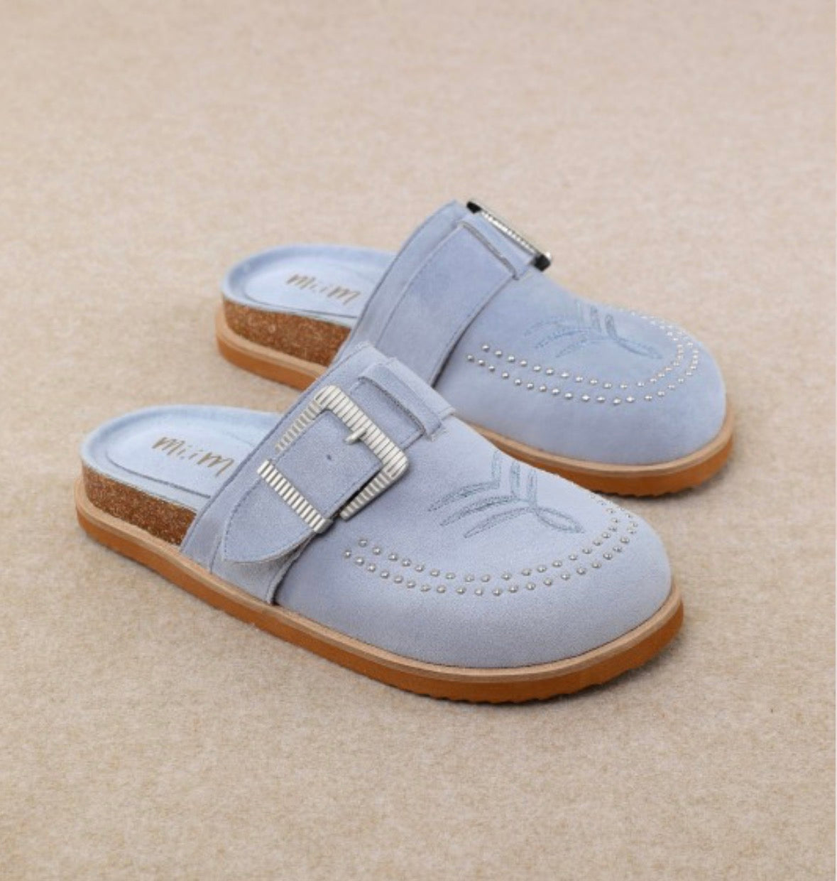 Josephine Suede Slide in Blue