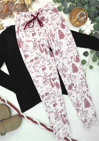 Classic Joggers -  Cranberry Woodland
