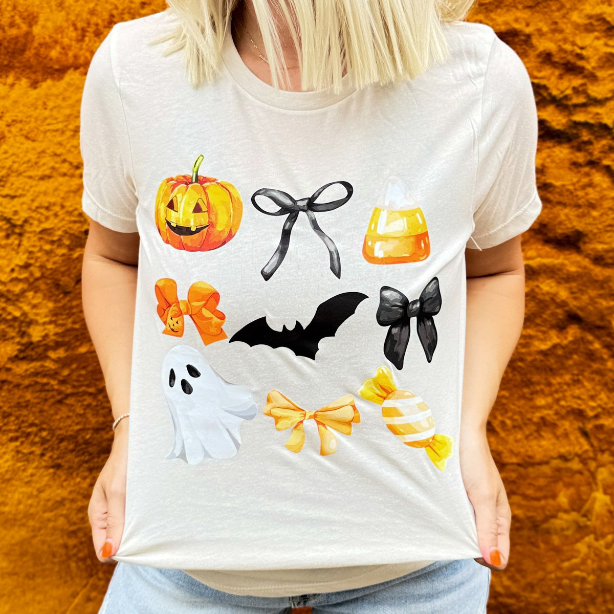 Candy Corn + Bows Soft Graphic Tee