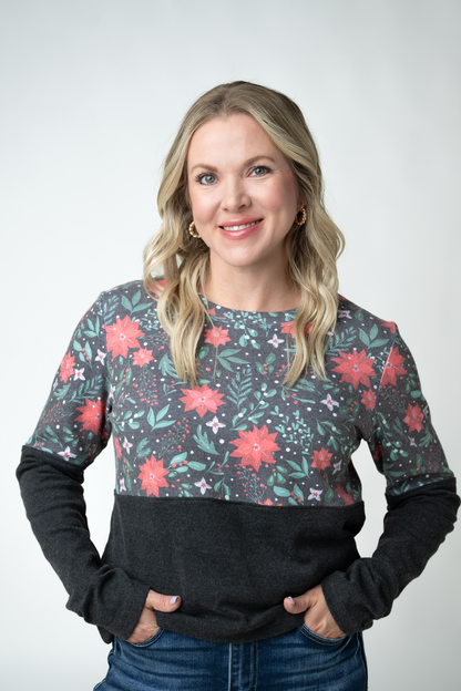 Natalie Pullover - Poinsettia Nights