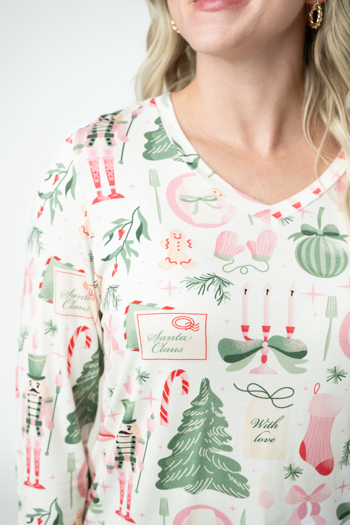 Larissa Long Sleeve - Pink Pine Noel