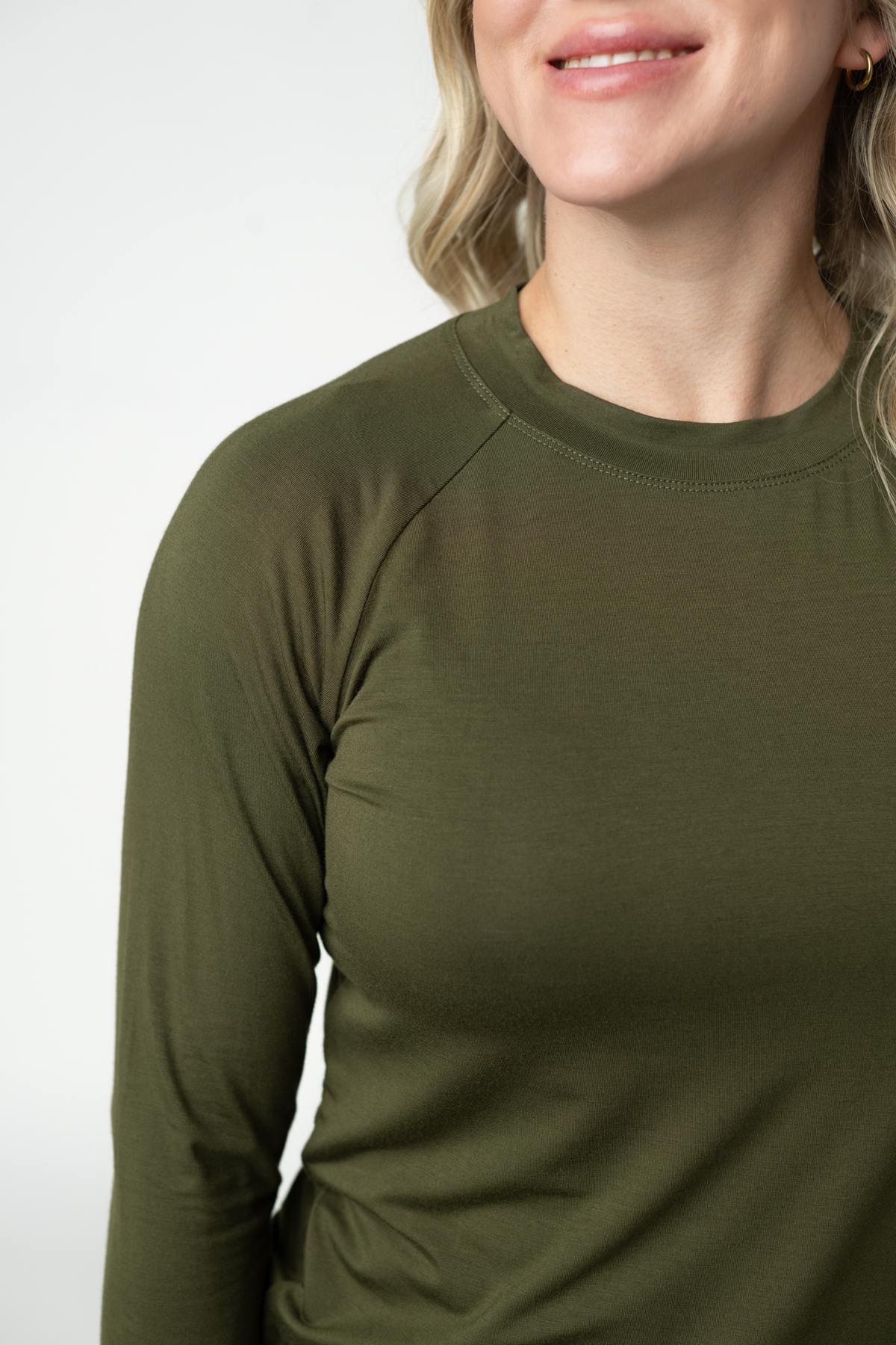 Blair Long Sleeve Top - Dark Olive